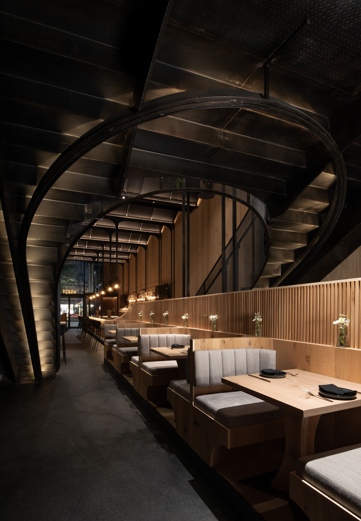 Modern bar and restaurant interior