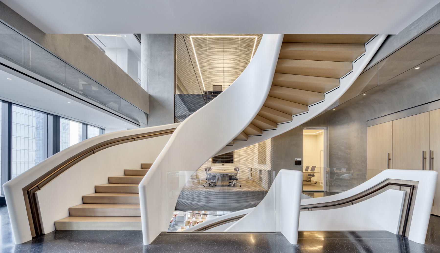 Commercial curved staircase in law firm